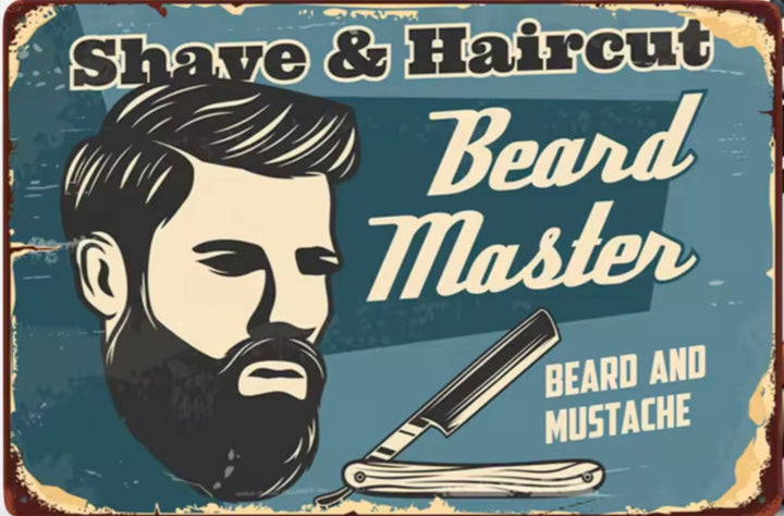 Barber Shop Beard Master Vintage Novelty Metal Sign 12" x 8" Wall Art Home & Garden:Home Décor:Plaques & Signs Cozy Home Treasures   