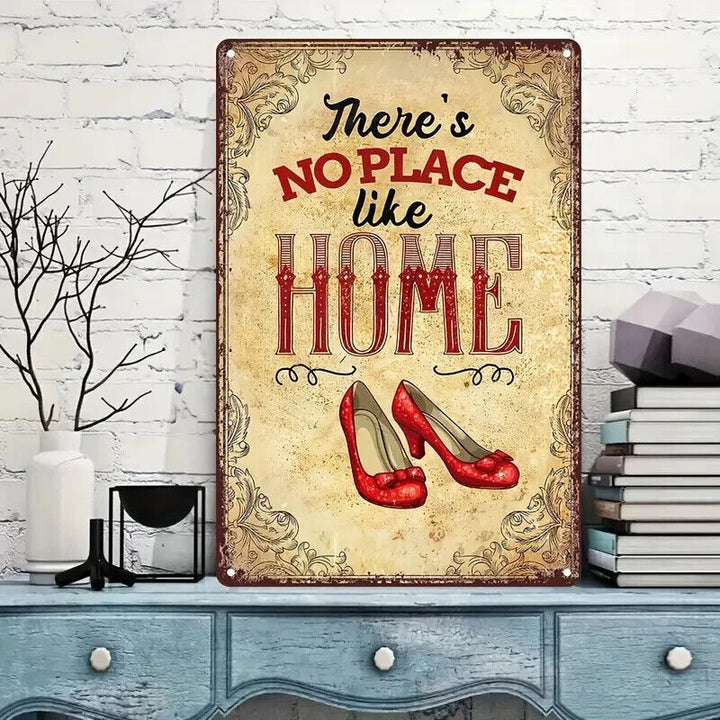 There's No Place Like Home Vintage Novelty metal sign, 12 x 8 Wall Art Home & Garden:Home Décor:Plaques & Signs Cozy Home Treasures   