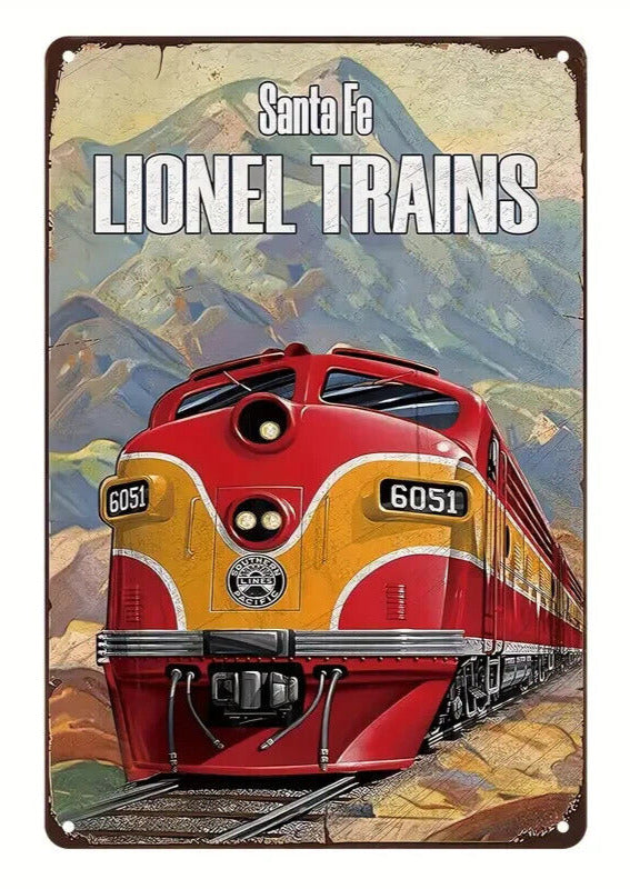 Santa Fe Lionel Trains Vintage Novelty Metal Sign Home & Garden:Home Décor:Plaques & Signs Cozy Home Treasures   