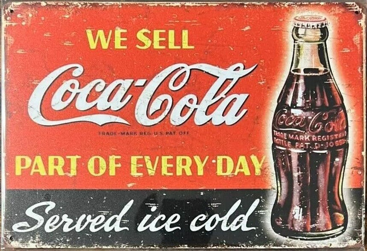 Coca-Cola Vintage Novelty Metal Sign 12" x 8" Wall Art We Sell Coca-Cola Home & Garden:Home Décor:Plaques & Signs Cozy Home Treasures   