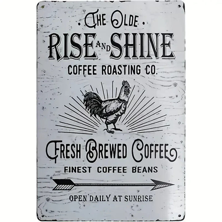 The Olde Rise & Shine Coffee Roasting Company Novelty Metal Sign 12 x 8 Wall Art Home & Garden:Home Décor:Plaques & Signs Cozy Home Treasures   