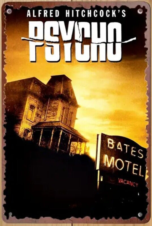 Alfred Hitchcock's Psycho Vintage Novelty Metal Sign 12" x 8" Wall Art Home & Garden:Home Décor:Plaques & Signs Cozy Home Treasures   