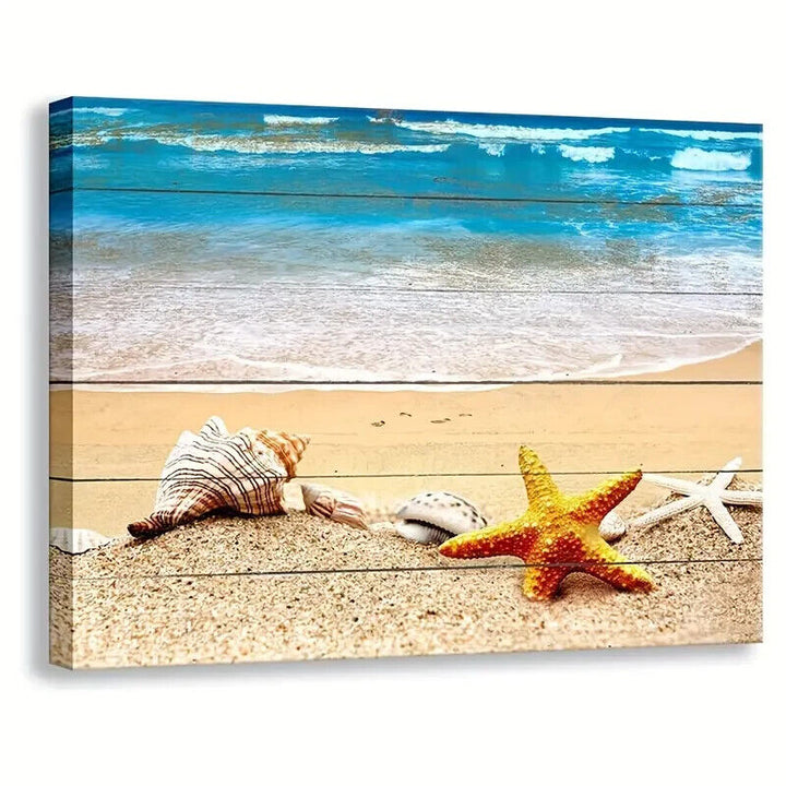 Seashells By The Seashore Canvas Print Framed 11.8" x 15.7" Wall Art Home & Garden:Home Décor:Posters & Prints Creative Canvas Shop   