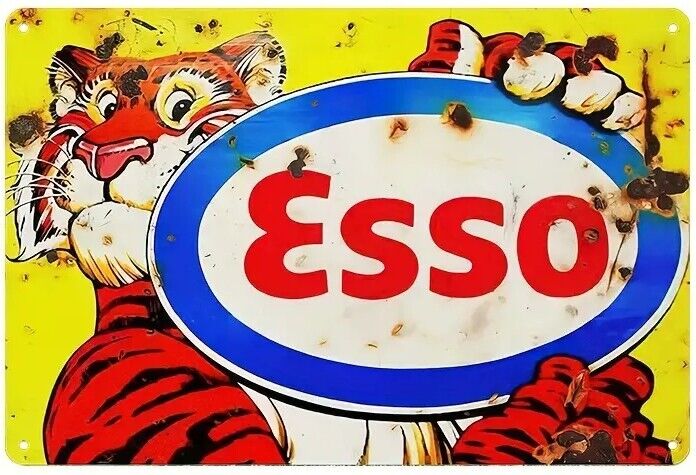 ESSO Gasoline Novelty Vintage Metal Sign 8" x 12"  Wall Art Home & Garden:Home Décor:Plaques & Signs Cozy Home Treasures   