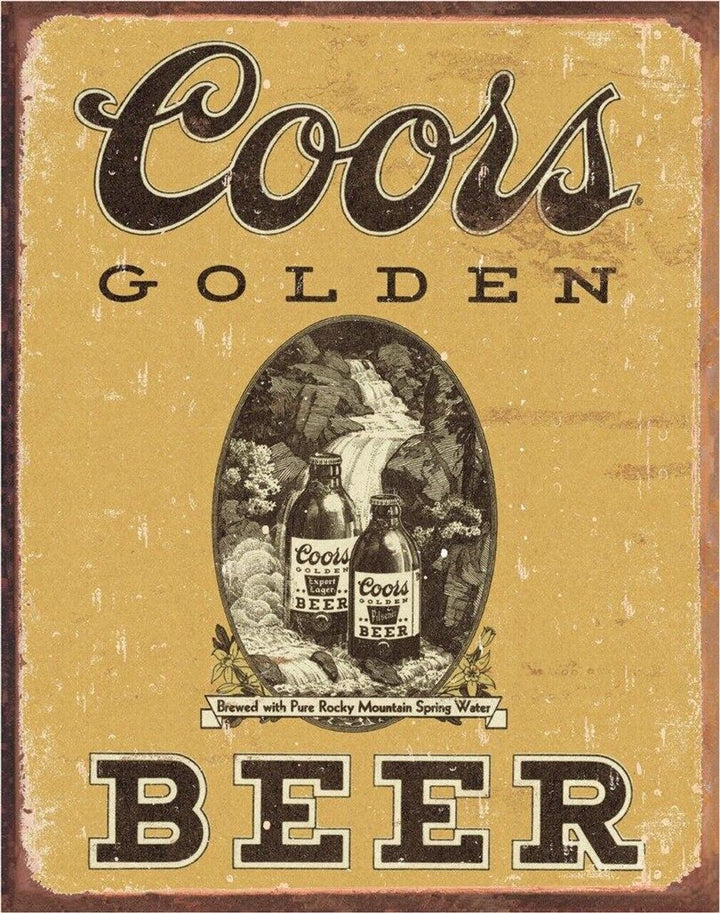 Coors Golden Beer Vintage Novelty Sign 16" x 12.5" Home & Garden:Home Décor:Plaques & Signs Desperate Enterprises   