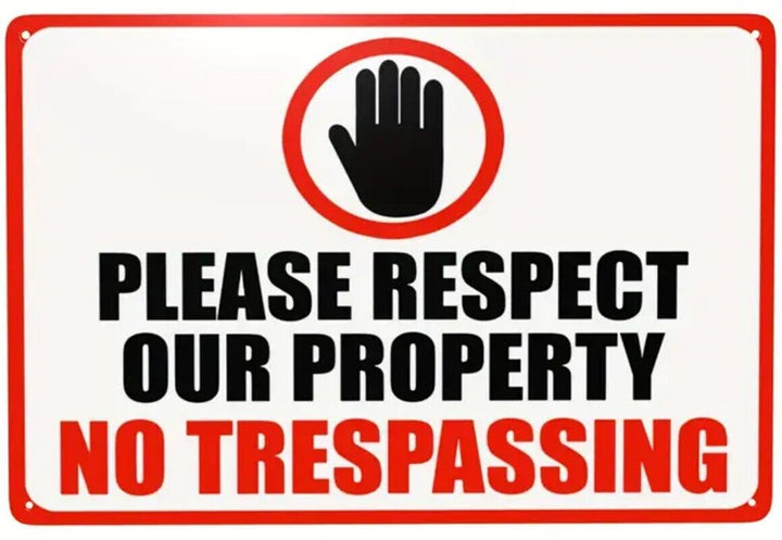 Please Respect Our Property No Trespassing 8" x 12" Metal Sign NEW! Home & Garden:Home Décor:Plaques & Signs Cozy Home Treasures   