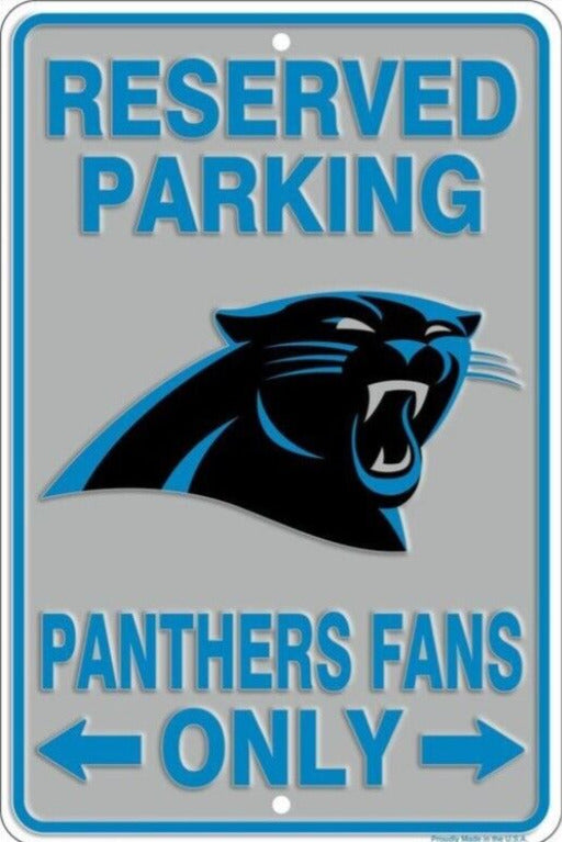 Reserved Parking Panthers Fans Only Embossed Metal Licensed Sign 8" x 12" Home & Garden:Home Décor:Plaques & Signs Signs4Fun   