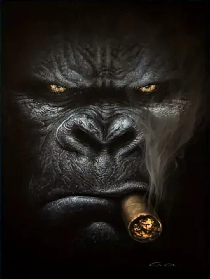 Cigar Smoking Gorilla Movie Canvas Art Print 11.8" X 16.5" New! Art:Art Prints Cozy Home Treasures   