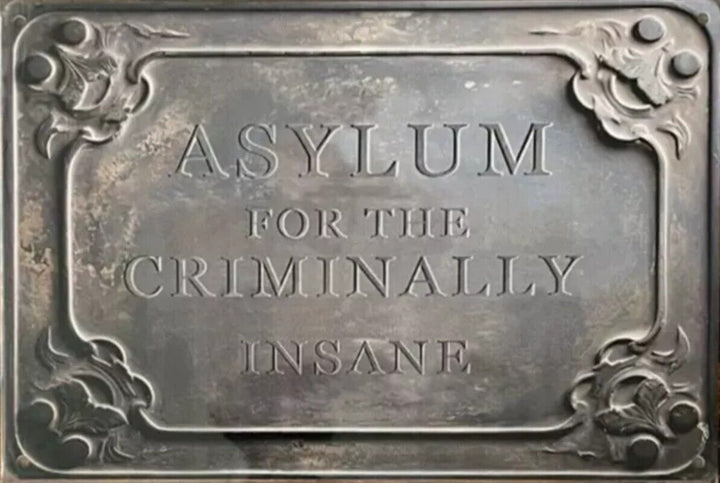 Asylum For The Criminally Insane Novelty metal sign, 12 x 8 Wall Art Home & Garden:Home Décor:Plaques & Signs Cozy Home Treasures   