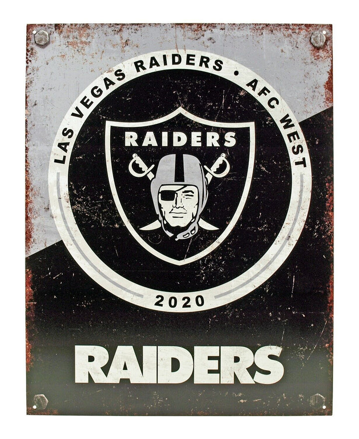 Las Vegas Raiders Established 2020 Licensed Vintage Novelty Sign 16" x 12.5" Home & Garden:Home Décor:Plaques & Signs Desperate Enterprises   