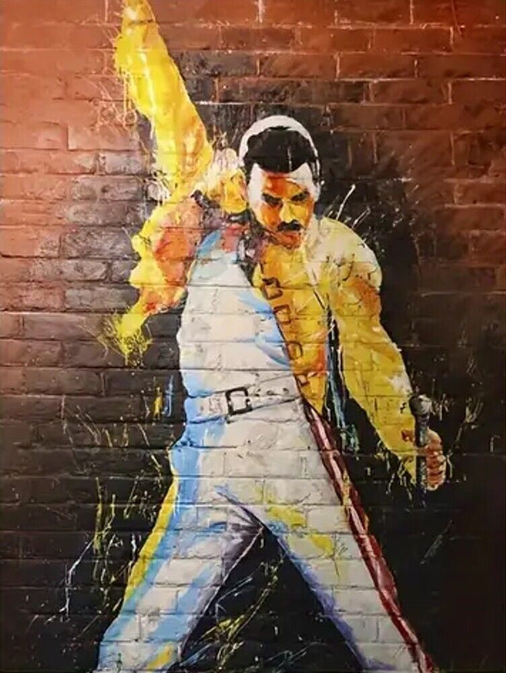 Freddie Mercury Vibrant Graffiti Canvas Art Print 12" X 16" New!  Cozy Home Treasures   