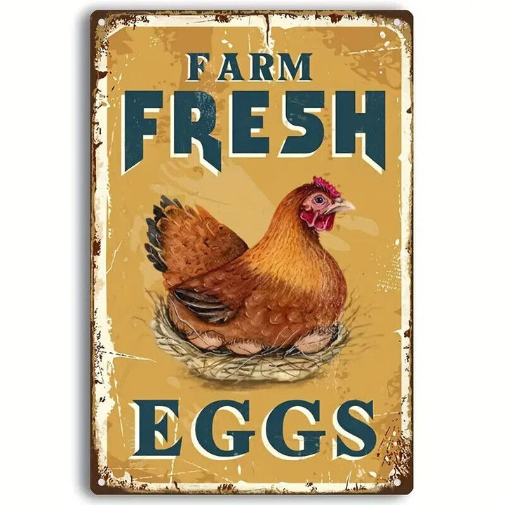 Farm Fresh Eggs Vintage Novelty Metal Tin Sign 8" x 12" NEW! Home & Garden:Home Décor:Plaques & Signs Cozy Home Treasures   