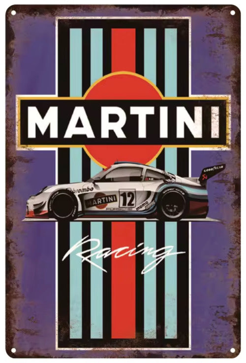 Martini Racing Vintage Novelty Metal Sign 8" x 12" Wall Art Home & Garden:Home Décor:Plaques & Signs Cozy Home Treasures   