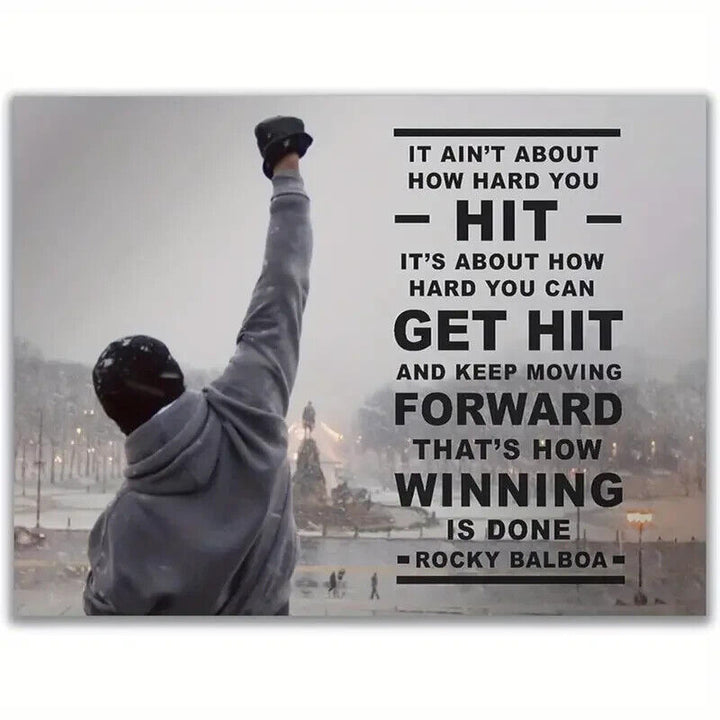 Rocky Balboa Motivational Canvas Art Print 12" X 18" New! Art:Art Prints Cozy Home Treasures   