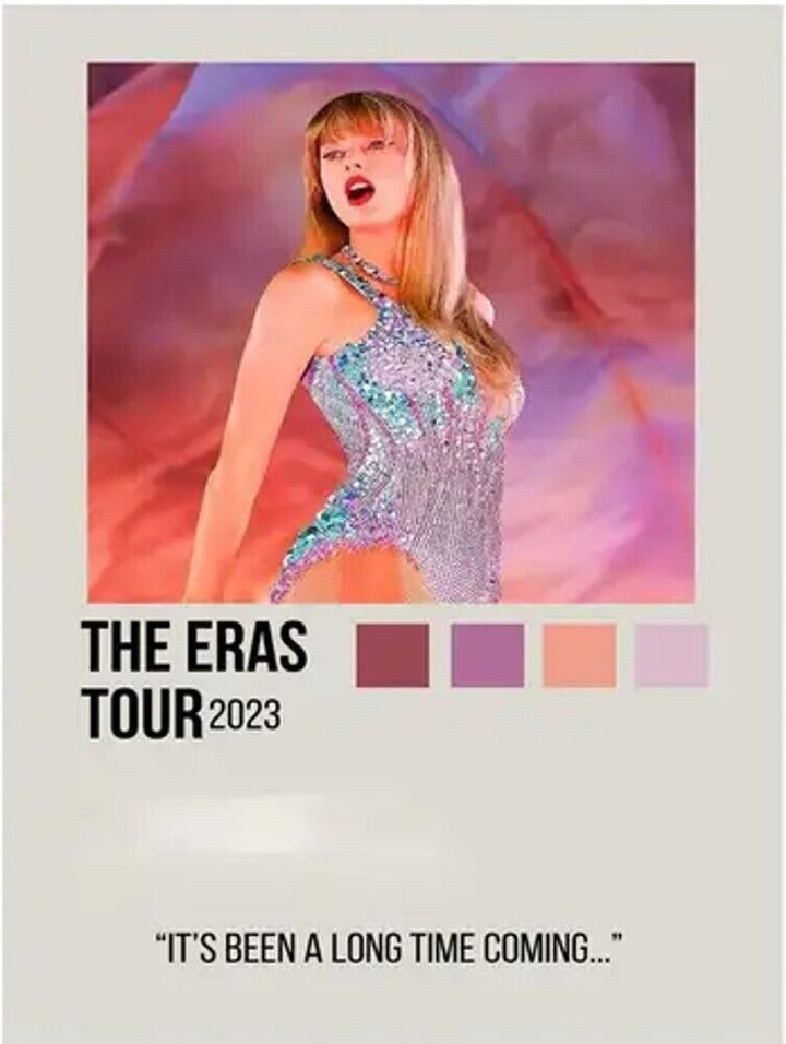 Taylor Swift The Eras Tour 2023 Color Canvas Print 12" X 16" NEW!  Cozy Home Treasures   