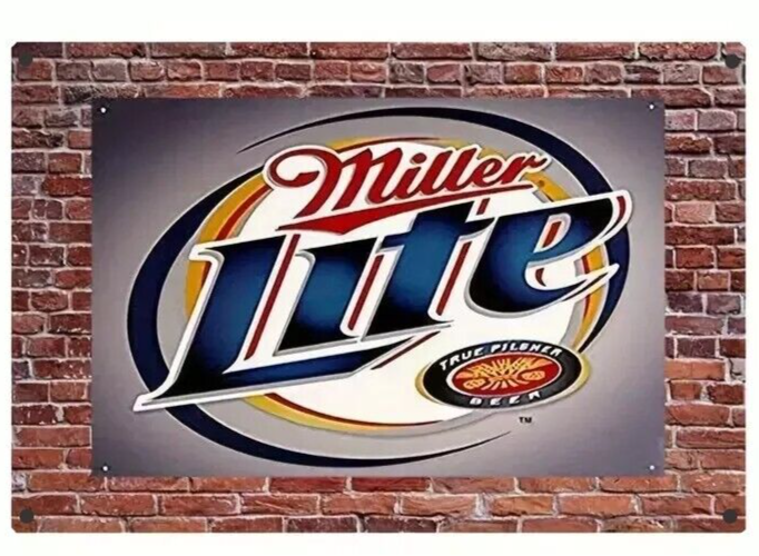 Miller Lite Novelty Metal Sign 8" x 12"  Cozy Home Treasures   