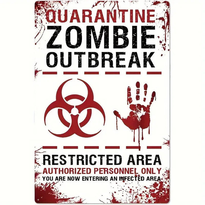 Quarantine Zombie Outbreak Vintage Novelty Metal Sign 12" x 8" Wall Art Home & Garden:Home Décor:Plaques & Signs Cozy Home Treasures   