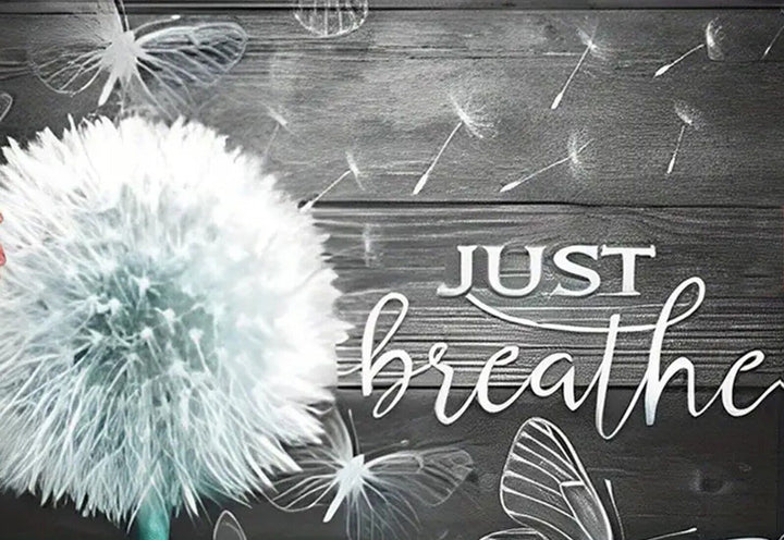 Just Breathe Motivational Artistic Canvas Print Framed 11.8" x 17.7" Wall Art  Cozy Home Treasures   