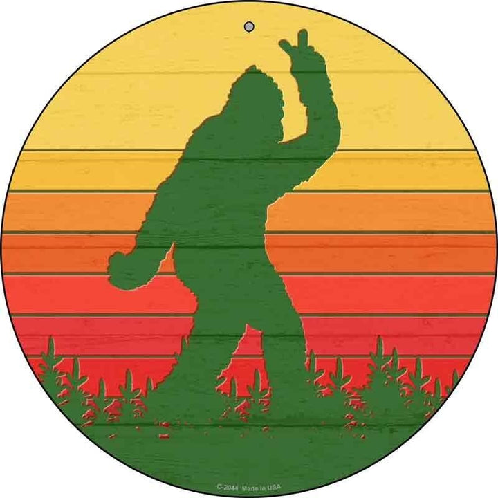 Bigfoot Peace Novelty Metal 12" Circle Sign New! Home & Garden:Home Décor:Plaques & Signs Unbranded   