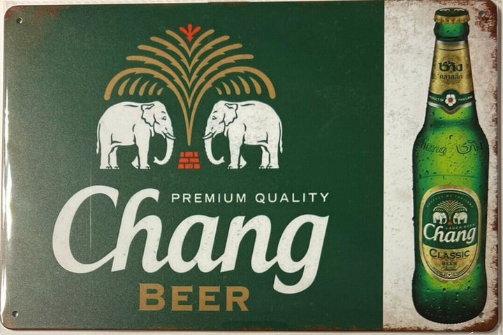 Chang Beer Vintage Novelty Metal Sign 12" x 8" Wall Art Home & Garden:Home Décor:Plaques & Signs Cozy Home Treasures   