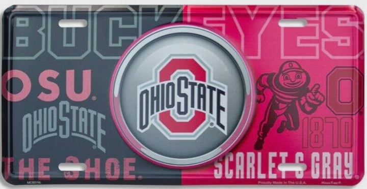 Ohio State Collegiate Licensed Embossed  Metal Novelty License Plate eBay Motors:Parts & Accessories:Car & Truck Parts & Accessories:Exterior Parts & Accessories:License Plates & Frames Hangtime   