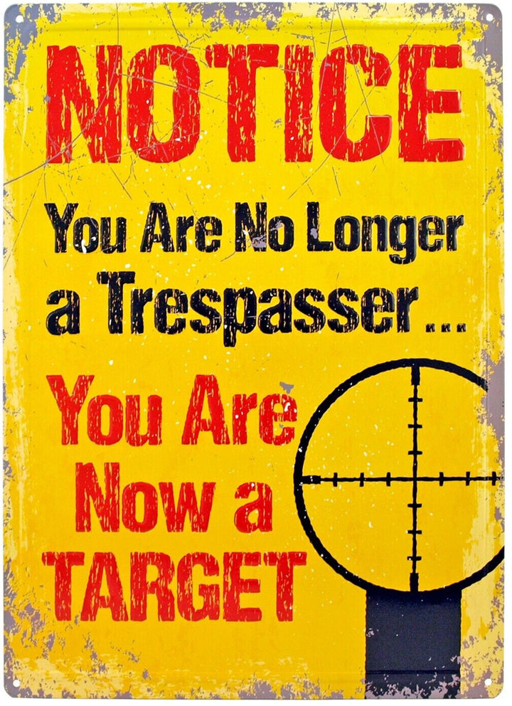 Notice You Are Now A Target Vintage Novelty Metal Sign 16" x 12.5" Home & Garden:Home Décor:Plaques & Signs Desperate Enterprises   