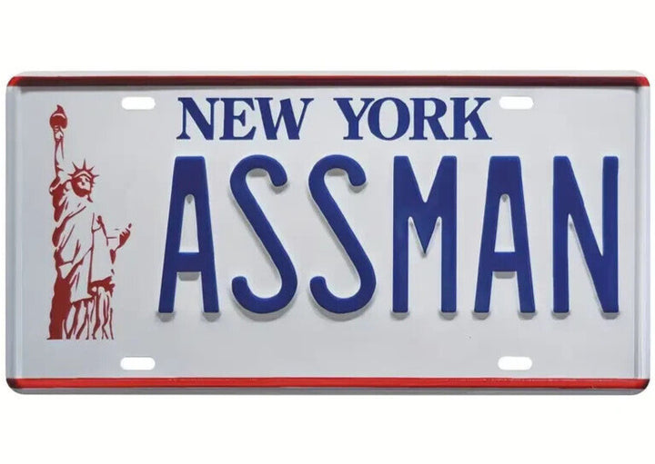 Seinfeld New York AssMan Novelty Metal License Plate NEW!  Cozy Home Treasures   