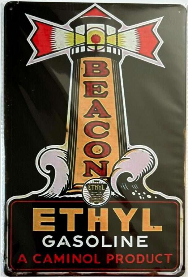 Beacon Ethyl Gasoline Vintage Novelty 12" x 8" Metal Sign Wall Art New! Home & Garden:Home Décor:Plaques & Signs Cozy Home Treasures   