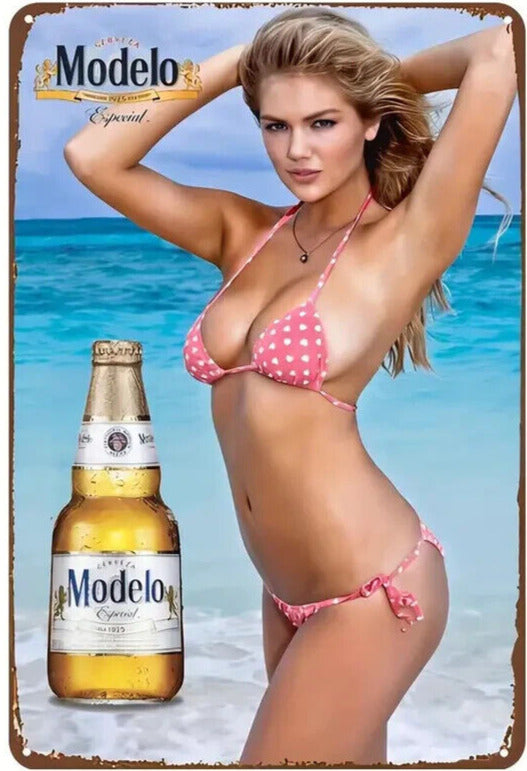 Casa Modelo Mexican Beer Bikini Model Novelty Metal Sign 12 x 8 Wall Art Home & Garden:Home Décor:Plaques & Signs Cozy Home Treasures   