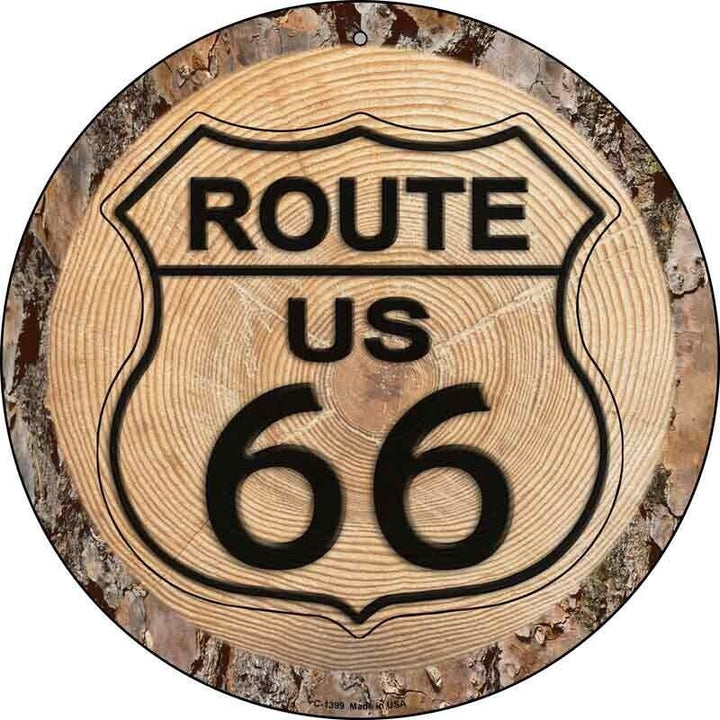 US Route 66 Wood Design Novelty Metal Circular Sign Home & Garden:Home Décor:Plaques & Signs Unbranded   