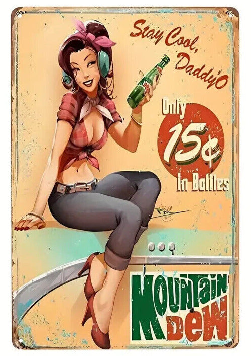 Mountain Dew Only 15 Cents Vintage Look Retro Novelty Metal Sign 8 in x 12 in Home & Garden:Home Décor:Plaques & Signs Cozy Home Treasures   