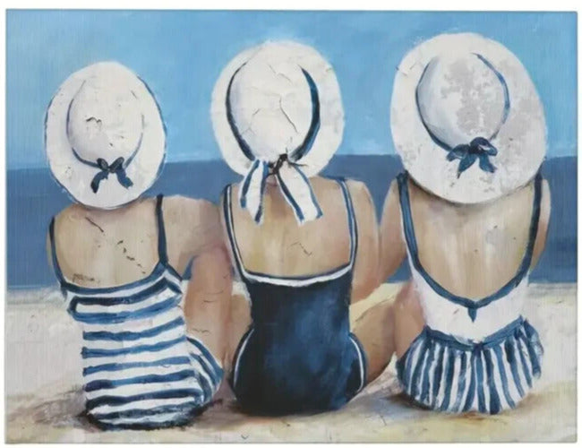 A Day At The Beach With The Ladies Canvas Print 12" X 16" NEW! Art:Art Prints Cozy Home Treasures   