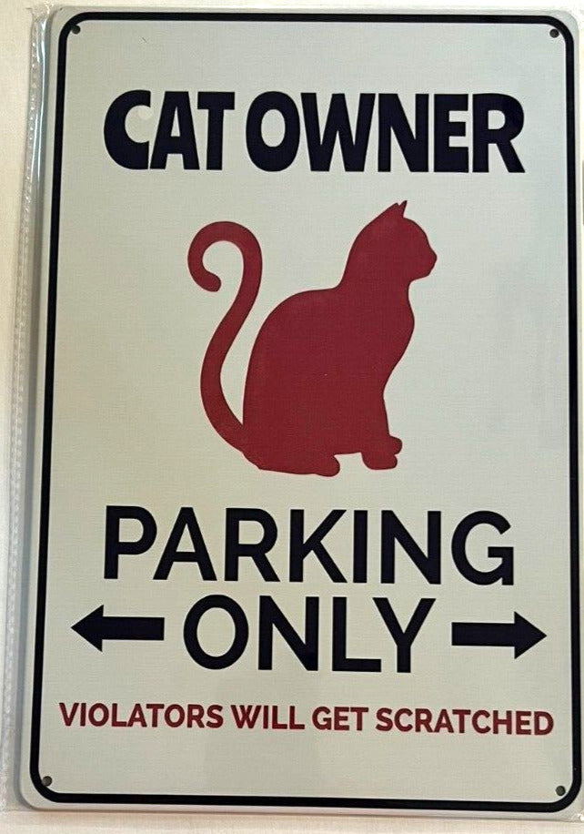 Cat Owner Parking Only 8" x 12" Novelty Metal Sign New! Home & Garden:Home Décor:Plaques & Signs Cozy Home Treasures   