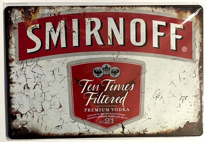 Smirnoff Ten Times Filtered Premium Vodka Novelty Metal Sign 12" x 8" NEW! Home & Garden:Home Décor:Plaques & Signs Cozy Home Treasures   