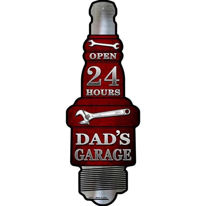 Dad's Garage Novelty Metal Spark Plug Sign 17" x 6" Home & Garden:Home Décor:Plaques & Signs Unbranded   