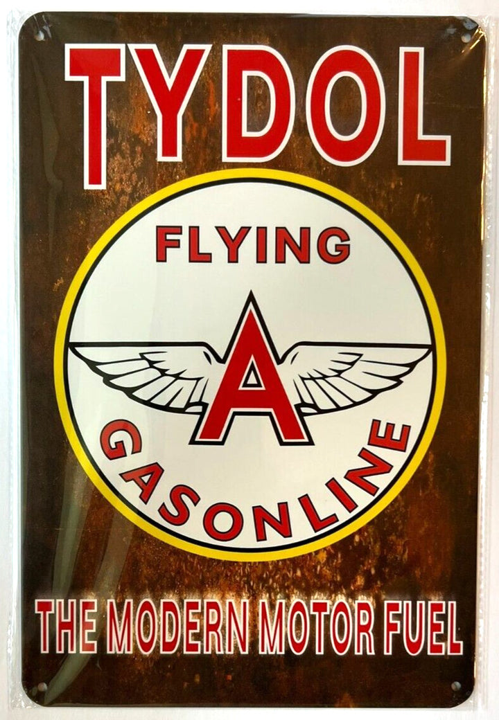 Tydol Flying A Gasoline Service Novelty Metal Sign 12" x 8" Wall Art Home & Garden:Home Décor:Plaques & Signs Cozy Home Treasures   