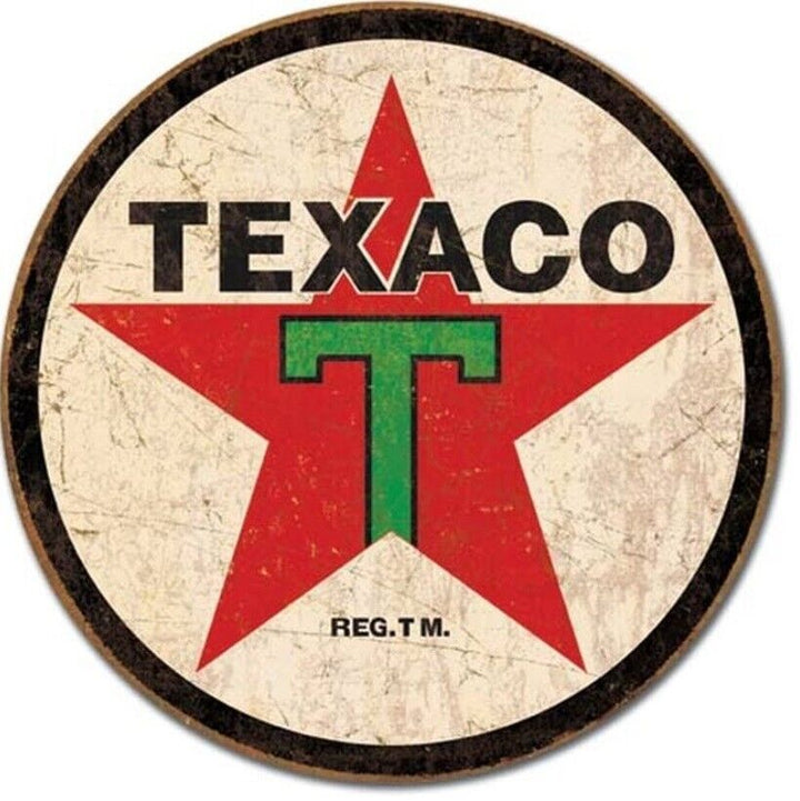 Texaco Oil Red Star Novelty Metal 12in Circular Sign Home & Garden:Home Décor:Plaques & Signs Unbranded   