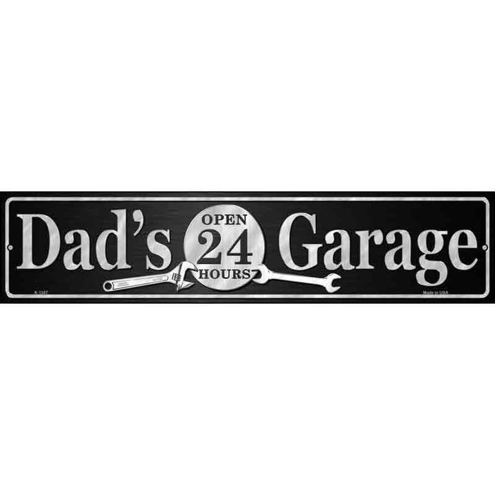 Dad's Garage Open 24 Hours Novelty Metal Street Sign 18" x 4" NEW! Home & Garden:Home Décor:Plaques & Signs Unbranded   