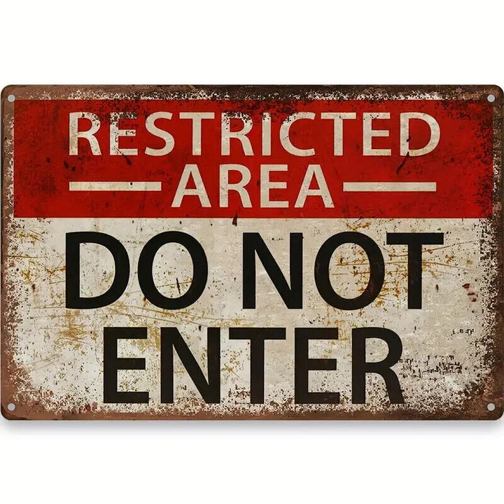 Restricted Area Do Not Enter Vintage Novelty 8" x 12" Metal Sign NEW! Home & Garden:Home Décor:Plaques & Signs Cozy Home Treasures   