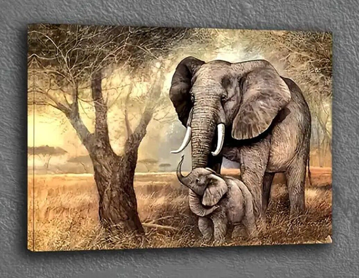 Scenic Majestic Elephant Canvas Print Framed 12" x 16" NEW! Home & Garden:Home Décor:Posters & Prints Cozy Home Treasures   