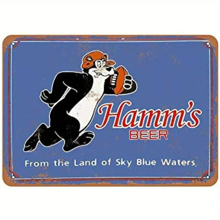 Hamm's Beer From The Land Of Sky Blue Waters Vintage Novelty 8" x 12" Metal Sign Home & Garden:Home Décor:Plaques & Signs Cozy Home Treasures   