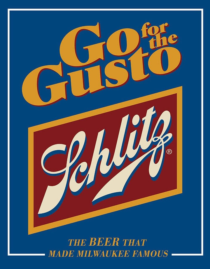 Schlitz Go For The Gusto Beer Vintage Novelty Sign 16" x 12.5" Home & Garden:Home Décor:Plaques & Signs Desperate Enterprises   