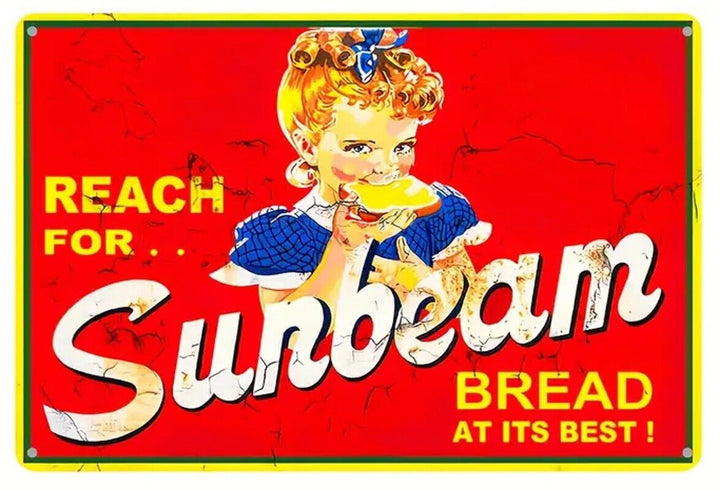 Sunbeam Bread Vintage Novelty Metal Sign 12 x 8 Wall Art Home & Garden:Home Décor:Plaques & Signs Cozy Home Treasures   