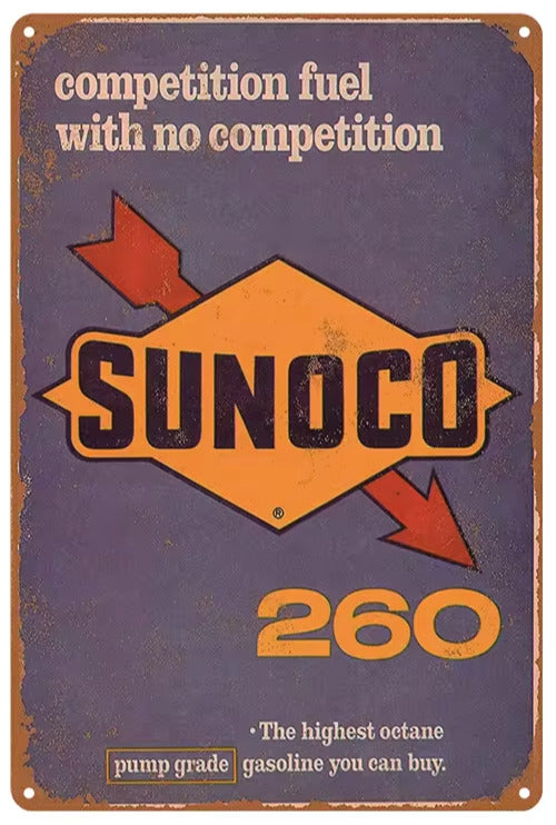 Sunoco 260 Gasoline Vintage Novelty Metal Sign 12" x 8" Wall Art Home & Garden:Home Décor:Plaques & Signs Cozy Home Treasures   