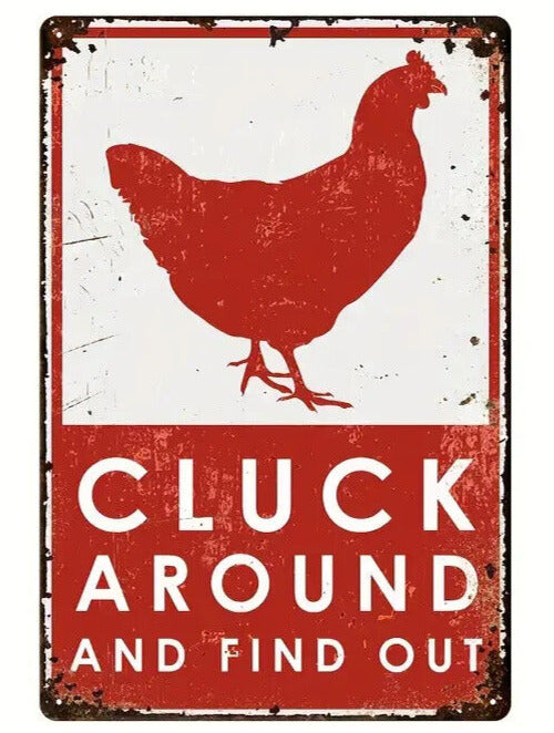 Cluck Around And Find Out Vintage Novelty Metal Sign 12" x 8" Wall Art Home & Garden:Home Décor:Plaques & Signs Cozy Home Treasures   