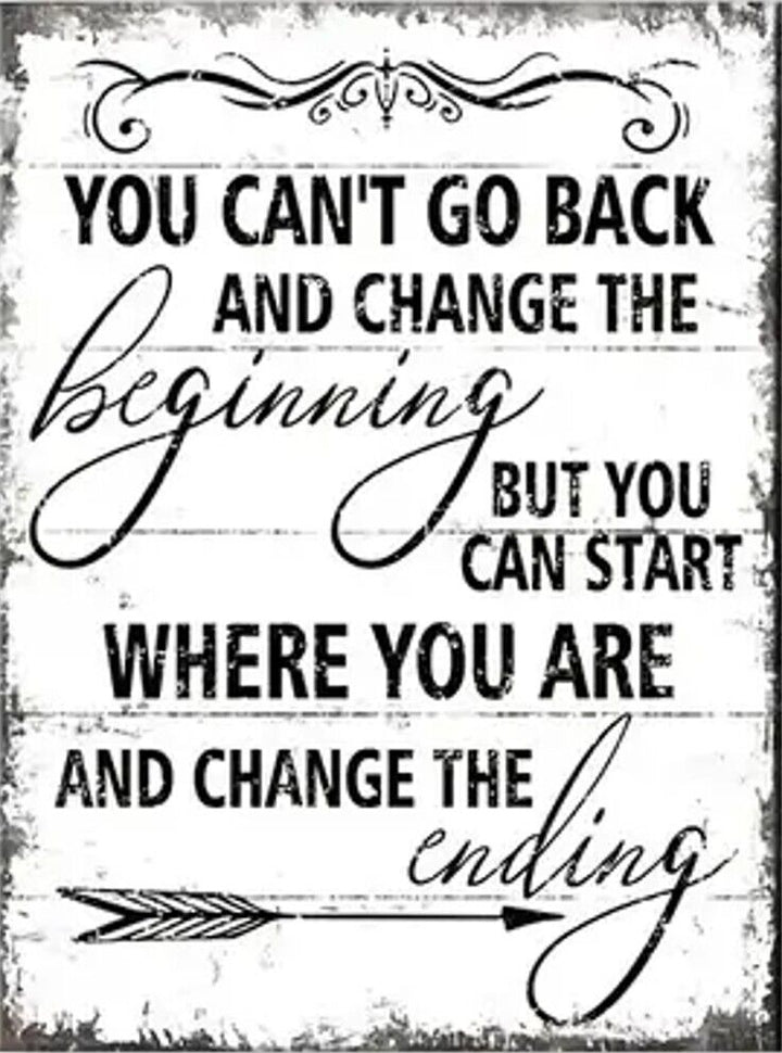 You Can't Go Back And Change The Beginning Canvas Art Print 16" X 24" New! Art:Art Prints Cozy Home Treasures   