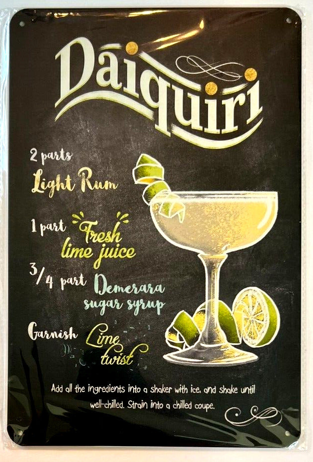 Daiquiri Cocktail and Drink Mix Recipe Collection 12" x 8" Wall Art Home & Garden:Home Décor:Plaques & Signs Cozy Home Treasures   