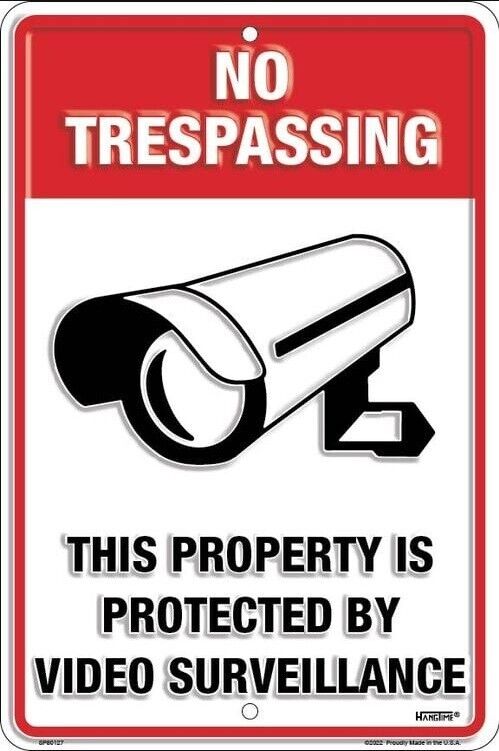 No Trespassing This Property Is Protected By Video Surveillance  Embossed  Sign Home & Garden:Home Décor:Plaques & Signs Unbranded   