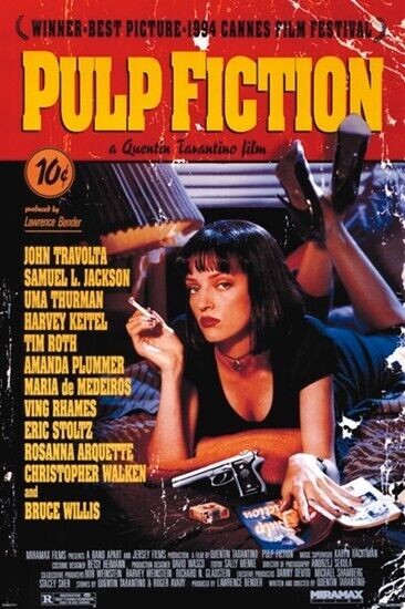 Pulp Fiction Movie Poster Uma Thurman 24" x 36" New! Art:Art Posters Cozy Home Treasures   