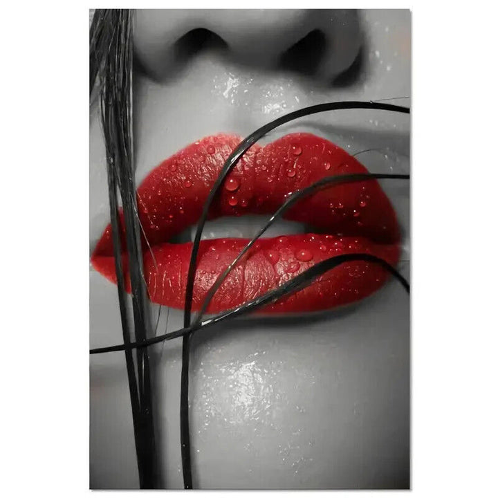 Modern Art, Sexy Red Lips Artistic Canvas Print 12" x 18" NEW! Home & Garden:Home Décor:Posters & Prints Cozy Home Treasures   